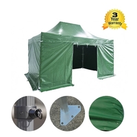 Tente Pliante Série PRO Structure en Aluminium 50mm + 4 Côtés Bâche en PVC 520g/m² 3x4.5m pour les Besoins des Professionnels ou Utilisation"idienne Vert