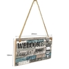 Tenture murale en bois de décoration Artware signée Wlecome Veuillez vous asseoir avec une corde de chanvre