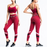 Tenues de sport 2 pièces pour femmes Spaghetti sans manches