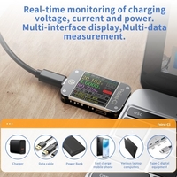 Testeur de compteur de puissance USB Type C Compteur de tension et testeur de courant USB Multimètre Écran TFT couleur numérique 1, 3 pouces 0-6, 5A 4-24V Testeurs de compteurs de courant