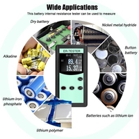 Testeur de résistance interne de batterie à quatre fils portable 130V 5mΩ ~ 200Ω Testeur de résistance interne de tension de batterie multifonctionnelle Testeur de batterie au lithium bouton hydrure nickel-métal