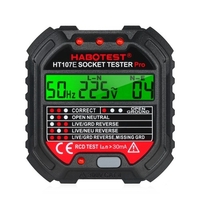 Testeur de sortie GFCI HABOTEST avec affichage de la tension testeur de prise 90-250 V détecteur de tension de polarité de Circuit électrique automatique détecteur de disjoncteur HT107D