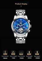 TEVISE 9005 Haute Qualité Squelette Automatique Hommes Montre Mécanique Montre Phase De Lune En Acier Inoxydable Horloge Hommes D