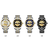 TEVISE Hommes Automatique Montres Hommes Mécanique Montres Acier Creuses