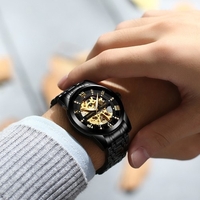 TEVISE Hommes Automatique Montres Hommes Mécanique Montres Acier Creuses