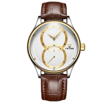 TEVISE hommes montre mécanique automatique bracelet en cuir avec séparation de seconde main 3ATM étanche montre de mode masculine bracelet d