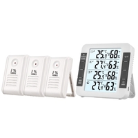 Thermohygromètre numérique intérieur extérieur à 3 canaux avec capteur à distance 328ft/ 100m Thermomètre rétroéclairé Humidimètre Niveau confortable Température Humidité Moniteur avec 3 émetteurs pour entrepôt de serre de bureau à domicil