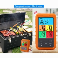 Thermomètre à viande sans fil avec 4 sondes 328Ft longue portée coloré LCD rétro-éclairage affichage compte à rebours minuterie alarme de température numérique à distance BBQ thermomètres pour barbecue Grill four cuisine