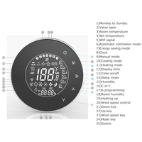 Thermostat BAC-6000ELZB Climatisation centrale Écran LCD intelligent à température constante 5-95 (℃) Contrôleur sans fil Ventilo-convecteur Panneau de contrôle Smart Home