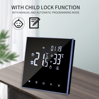 Thermostat de chauffage intelligent Contrôleur de température numérique Écran tactile LCD Semaine Programmable Chauffage au sol et chaudière à gaz Thermostat Antigel pour la maison,  l