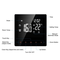 Thermostat intelligent Contrôleur de température numérique Affichage LCD Écran Tactile Semaine Programmable Thermostat De Chauffage Électrique pour L