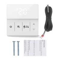 Thermostat intelligent Wi-Fi 16A Contrôleur de température numérique pour chauffage par le sol électrique APP Télécommande Commande vocale Circulation hebdomadaire Thermostats de chauffage par le sol électriques programmables avec écran tactile LC