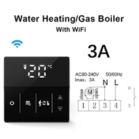 Thermostat intelligent Wi-Fi Contrôleur de température numérique 3A pour chauffage par chaudière à gaz et chauffage par le sol à eau APP Télécommande Commande vocale Circulation hebdomadaire Thermostats programmables avec écran tactile LCD pour l