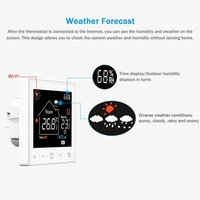Thermostat WIFI Smart Boiler 3A avec application et commande vocale Écran LCD 3, 5 pouces Thermostat programmable intelligent Verrouillage enfant