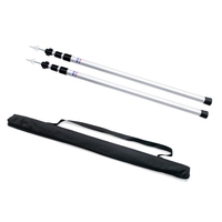 Thicken Aluminum Alloy Tent Pole Adjustable Tent Support Rods Beach Shelter Tarp Awning Pole Replacement Poles Accessories for Camping Hiking Backpacking Tent