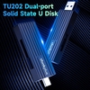 Thinkplus TU202 128 Go USB3.0/Type-C Double port Portable Solid Sate U Disk Clé USB haute vitesse pour Smartphone PC Ordinateur portable