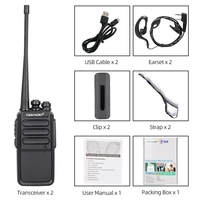 TID-777 UHF 400-470 MHz Radio bidirectionnelle portable Talkie-walkie portable haute puissance longue distance avec casque Câble de données USB 2PCS