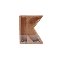 Tirelire en bois/bambou Lettres anglaises Pot d