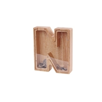 Tirelire en bois/bambou Lettres anglaises Pot d