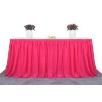 Tissu de vaisselle décoratif de nappe de jupe de table de tulle fait à la main