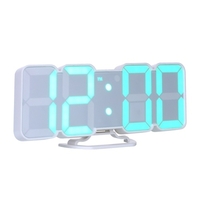 Télécommande sans fil 3D Réveil LED numérique RVB Alimenté par USB Affichage de l