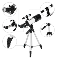 Télescope astronomique 70mm Télescope monoculaire haute puissance 150X Lunette de repérage réfracteur avec 5 × 24 Finder Scope Trépied Moon Filter 3X Barlow Lens pour Star Gazing Bird Watching Camping