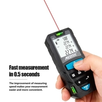 Télémètre laser numérique portable à main MESTEK 50 m Intelligent Haute précision Infrarouge Règle électronique Double niveau physique Bulles Règle laser Niveau électronique Laser Range Finder Distance Instrument de mesure S6 Noir