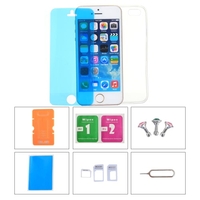 Téléphone Accessoires de protection Retour écran Case Protector Film Stand Phone Card Slot Pin Earphone poussière bouchon pour iPhone 5C