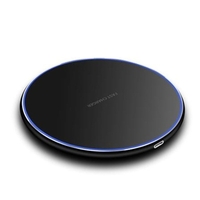 Téléphone de bureau circulaire simple en métal sans fil QI intelligent 10W Cha-rger rapide