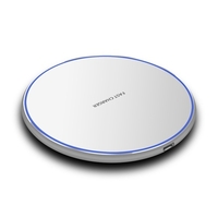 Téléphone de bureau circulaire simple en métal sans fil QI intelligent 10W Cha-rger rapide