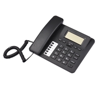 Téléphone filaire noir bureau téléphone fixe DTMF/FSK double système prise en charge mains libres/rouge/flash/vitesse cadran/anneau contrôle du Volume puce IC intégrée son de haute qualité en temps réel Date pour personnes âgées bureau à domi