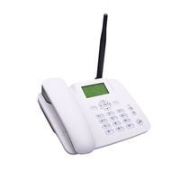 Téléphone fixe sans fil 4G Support de téléphone de bureau GSM 850/900/1800/1900MHZ Carte SIM Téléphone sans fil avec antenne Radio-Réveil Fonction SMS pour Maison Maison Centre d