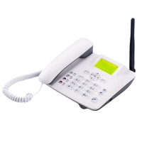 Téléphone fixe sans fil Support de téléphone de bureau GSM 850/900/1800/1900MHZ Carte SIM TF 3G Téléphone sans fil avec antenne Radio-Réveil SMS Fonction d