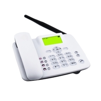 Téléphone fixe sans fil Support de téléphone de bureau GSM 850/900/1800/1900MHZ Carte SIM TF 3G Téléphone sans fil avec antenne Radio-Réveil SMS Fonction d