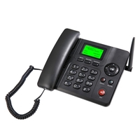 Téléphone fixe sans fil Support de téléphone de bureau GSM 850/900/1800/1900MHZ Double carte SIM Téléphone sans fil 2G avec antenne Radio-réveil Fonction d