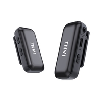 TNVI Système de microphone Lavalier sans fil Portable Mini Lapel Mic Portée de 50 m Interview Vlog Enregistrement de classe en ligne en direct Compatible avec la caméra Android