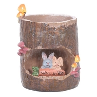 Tomfeel arbre souche succulente Pot de fleur dessin animé Style pastorale Animal Pot de fleurs résine Pot jardin Micro-scape en pot plante bureau ornement cadeau décoratif