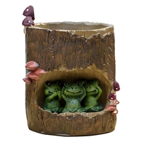 Tomfeel arbre souche succulente Pot de fleur dessin animé Style pastorale Animal Pot de fleurs résine Pot jardin Micro-scape en pot plante bureau ornement cadeau décoratif