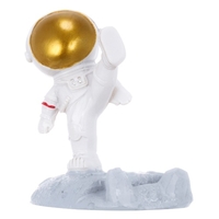 Tomfeel astronaute support pour téléphone portable panneau PC support résine ornement support pour bricolage bureau salon et bureau décoration cadeau doré et argenté