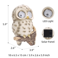Tomfeel Hibou Décor Extérieur Solaire Lumière Mur,  Arbre Hugger Décoration Résine Sculpture Cour,  Pelouse,  Jardin Lumières Décoratives