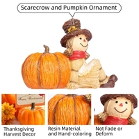 Tomfeel épouvantail et citrouille ornement Thanksgiving récolte décor automne cadeau résine mini sculpture de table,  cheminée magasin et comptoir ornements