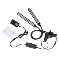 Tomshine 24W double tête LED plante croissante lampe de croissance de la lumière spectre rouge dimmable 6 niveaux de luminosité réglable 3/6 / 12H fonction de minuterie