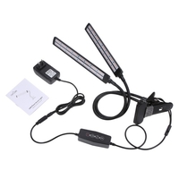Tomshine 24W double tête LED plante croissante lampe de croissance de la lumière spectre rouge dimmable 6 niveaux de luminosité réglable 3/6 / 12H fonction de minuterie