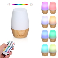 Tomshine DC5V 3W Lampe de bureau à LED en bois avec télécommande