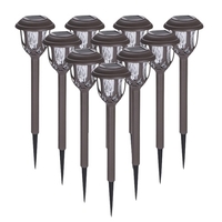 Tomshine Lot de 10 lumières de pelouse à énergie solaire LED Lampe de jardin à ondulation d