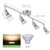 Tomshine Spots de plafond réglables à 4 voies 4 x 4W GU10 LED Ampoules 400lm Éclairage Têtes de lumière rotatives flexibles Éclairage sur rail moderne pour salon de cuisine