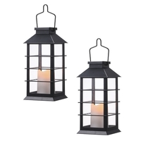 Tomshine Vintage Style lanterne à énergie solaire allume la flamme scintillante feu bougie lampe à LED éclairage décoratif suspendu extérieur pour jardin patio