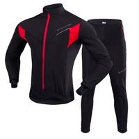 TOMSHOO hommes cyclisme vêtements ensemble Sports de plein air hiver chaud thermique polaire à manches longues vélo veste pantalon vélo costume