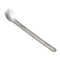 TOMSHOO Titane Longue Poignée Spork avec Bol Poli Extérieur Portable Dîner Spork Couverts Camping Randonnée Pique-Nique