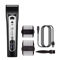Tondeuse à cheveux électrique Clipper Kit de coupe de cheveux personnel auto-coupé Écran LCD